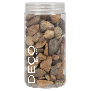Dekosteine - Flusskiesel - braun - ca. 370 ml - Ø ca. 0,8 - 2,5 cm 