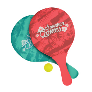 Neopren Beach-Ball Set - Summer Games - 2 Schläger - 2 Bälle