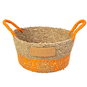 Körbchen rund orange/braun - ca. 14,5 x 10,5 cm