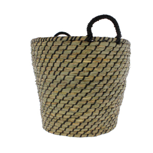 Korb - rund - braun/schwarz - ca. 35 x 29 x 40 cm