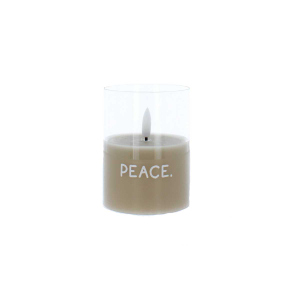 LED Kerze Peace - creme - ca. 7 x 10 cm