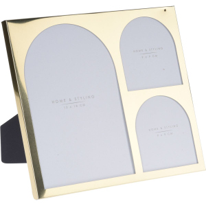 Bilderrahmen für 3 Bilder - aus Metall - ca. 20,5 x 23,5 cm - gold 