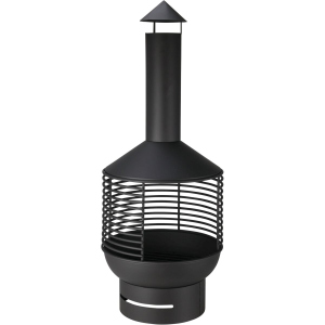 Gartenkamin - Metall - schwarz - ca. 41 x 41x 105 cm