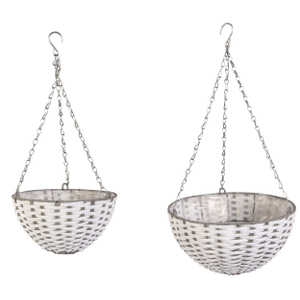 Pflanzschale zum Hängen - weiß - Größe S - ca. 25 x 13 cm