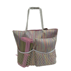 Strandtasche mit Matte und Kissen - ca. 38 x 14 x 40 cm