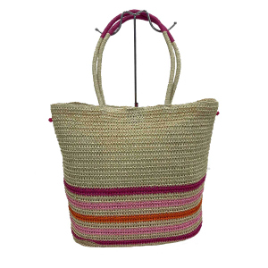 Strandtasche - rosa gestreift - ca. 35 x 13 x 42 cm