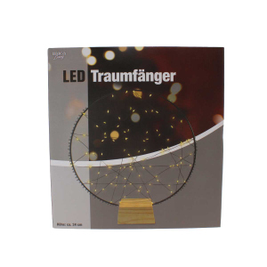 Traumfänger mit LED schwarz - ca. 34 cm