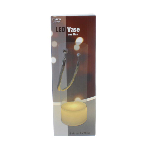 Vase in Zylinderform - mit LED - ca. 12 x 18 cm
