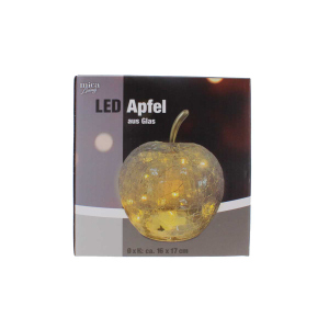 Deko-Apfel mit LED - klar - ca. 15 cm