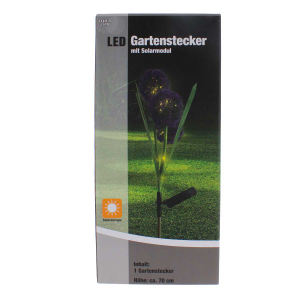 Solar LED Pflanzenstecker - Schneeballbund lila - ca. 70 cm