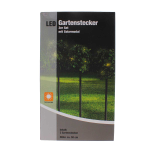 Blumensteckerkette - Buchsbäume mit solar LED - grün/schwarz - ca. 50 cm
