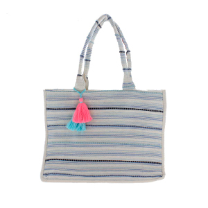 Shopper Tasche - Streifen - ca. 44 x 15 x 36 cm