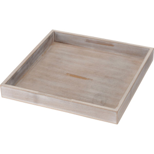 Tablett - aus Holz - ca. 25 x 25 cm - grau/natur 