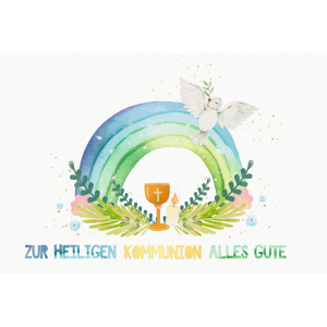 Kommunionskarte - Zur heiligen Kommunion alles Gute - weiss