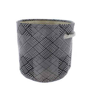 Korb mit Seilhenkeln - schwarz/weiß - ca. 38 x 31 cm