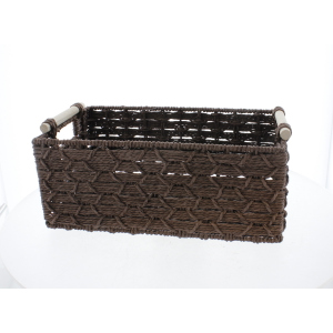 Korb mit Griffen - dunkelbraun - ca. 39 x 26 x 16 cm