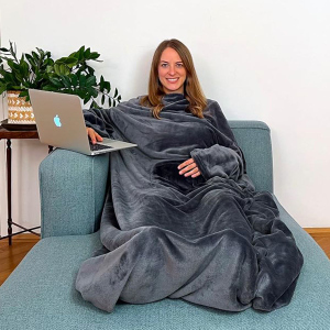 Homeoffice Ärmeldecke - ca. 150 x 120 cm - grau
