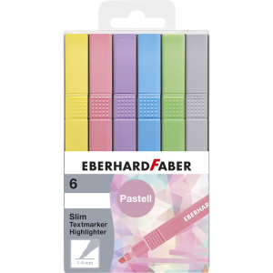 Eberhard Faber - Textmarker Slim - 6er Set - pastell