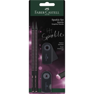 Sparkle Set - 4er Schreibset - schwarz/rosa