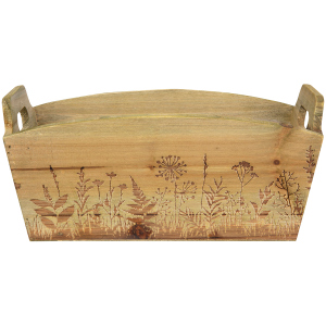 Blumentopf mit Gräsermotiv - ca. 39 x 15 x 12 cm