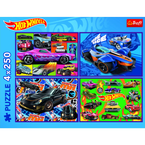 Puzzle - Hot Wheels - 4 x 250 Teile