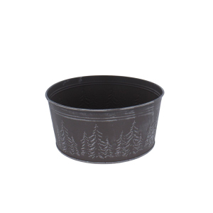 Pflanzwanne - Tannenbäume - grau/weiß - ca. 22 x 18,7 x 10,2 cm