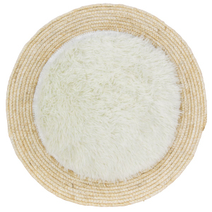 Teppich rund mit Fell - ca. 54 cm