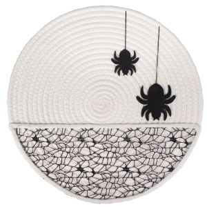 Platzmatte Spinne - rund - weiß - ca. 35 cm