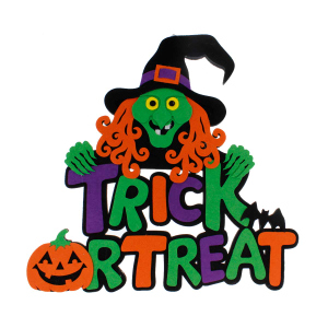 Hexe zum Hängen - Trick or Treat - ca. 51 x 2 x 51 cm