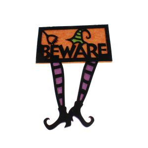 Halloweenschild - Beware - ca. 30 x 1 x 43 cm