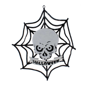 Spinnennetz mit Totenkopf - ca. 51 x 0,8 x 52 cm