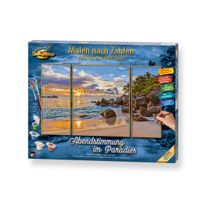 Malen nach Zahlen - Abendstimmung im Paradies - Meisterklasse Triptychon