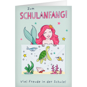 Schulanfangskarte - Meerjungfrau