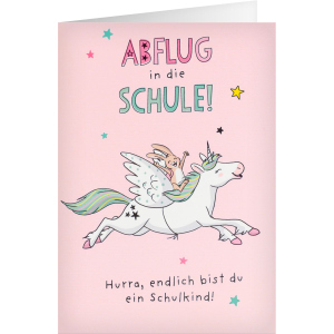 Schulanfangskarte - Einhorn