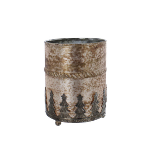 Kerzenhalter gold mit Bäumen - ca. 10 x 13,5 cm