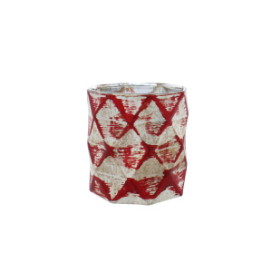 Teelichthalter rot/gold - ca. 10,5 x 11 cm