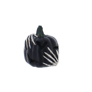 LED Kürbis mit Händen - schwarz - ca. 8,3 x 7,6 x 9,4 cm
