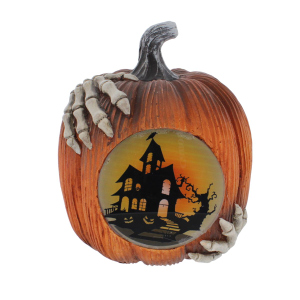 Leuchtkürbis mit Motiv - ca. 22 x 21,5 x 26 cm