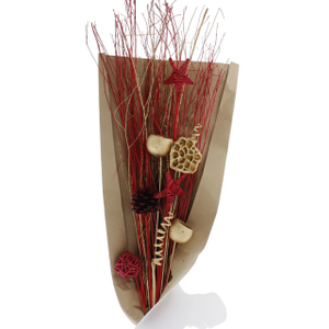 Weihnachtsbouquet rot/gold - ca. 95 - 100 cm