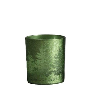 Windlicht - Tannen grün - ca. 7 x 8 cm