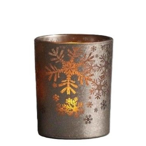 Windlicht - Schneeflocke braun - ca. 10 x 12,5 cm