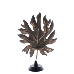 Teelichthalter Blatt - ca. 31,5 x 14,5 x 45,3 cm