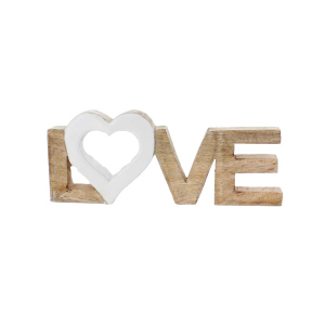 Standdeko - Schriftzug - Love - mit Herz - ca. 22,5 x 9 x 2,5 cm
