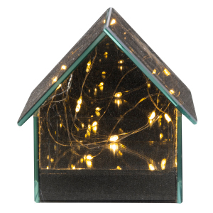 Haus mit 10 LEDs - ca. 12 x 11 x 11,5 cm