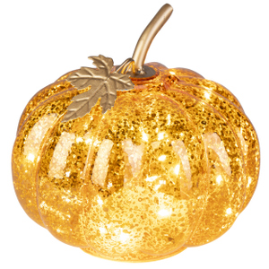 Kürbis mit Beleuchtung - ca. 15 x 14 cm