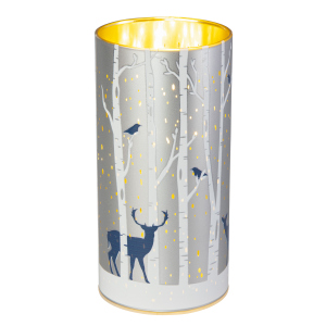 Zylinder mit 10 LEDs Wintermotiv - ca. 15 cm