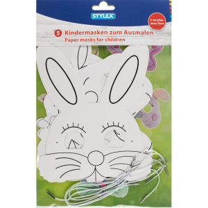 5 Kindermasken zum Ausmalen 