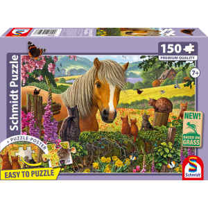 Puzzle - Süßer Besuch auf der Pferdekoppel - 150 Teile