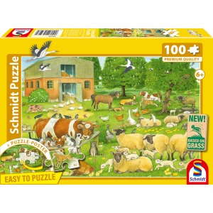 Puzzle - Tierkinder auf dem Bauernhof - 100 Teile