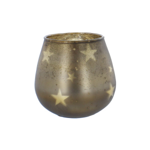 Windlicht mit Sternen - ca. 11 x 11 cm